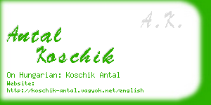 antal koschik business card